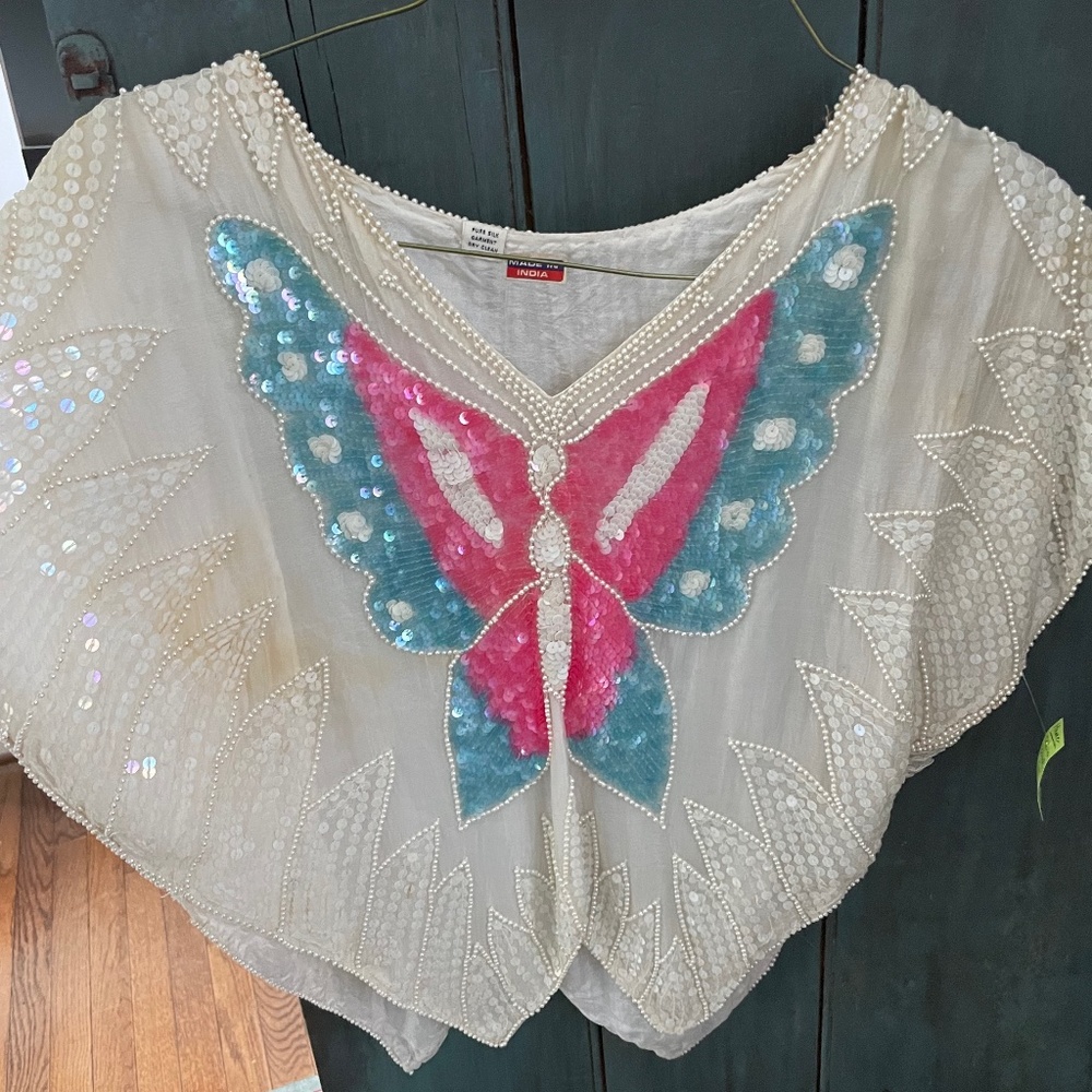 Vintage Sequin Butterfly Top